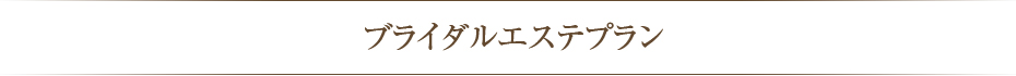 ブライダルエステプラン