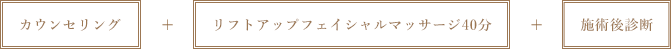 カウンセリング+リフトアップフェイシャルマッサージ(40分)+施術後診断